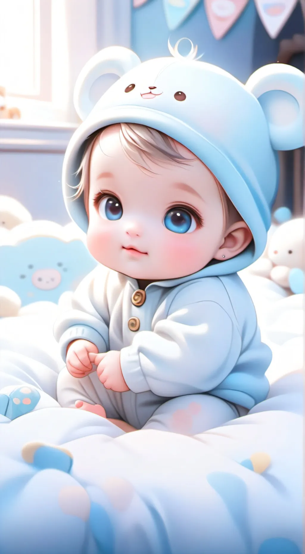 ai character: Little Blue background