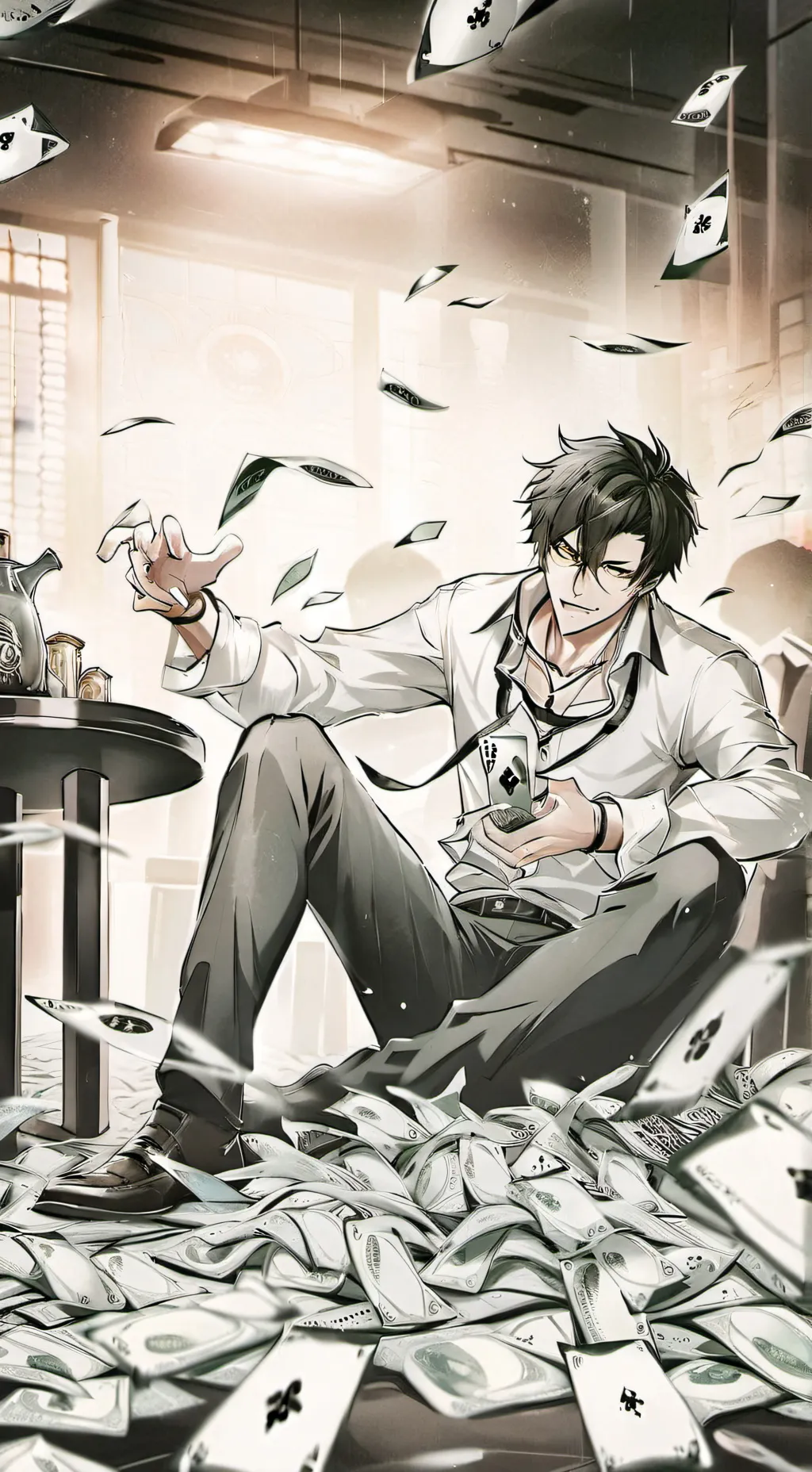 ai character: battle for money background