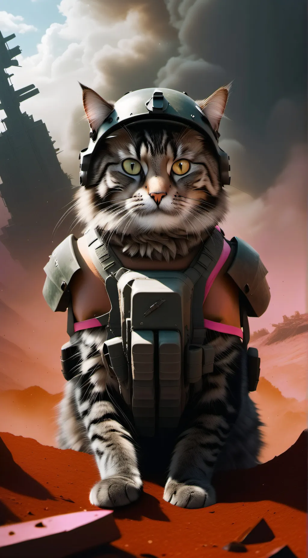 ai character: war cat background