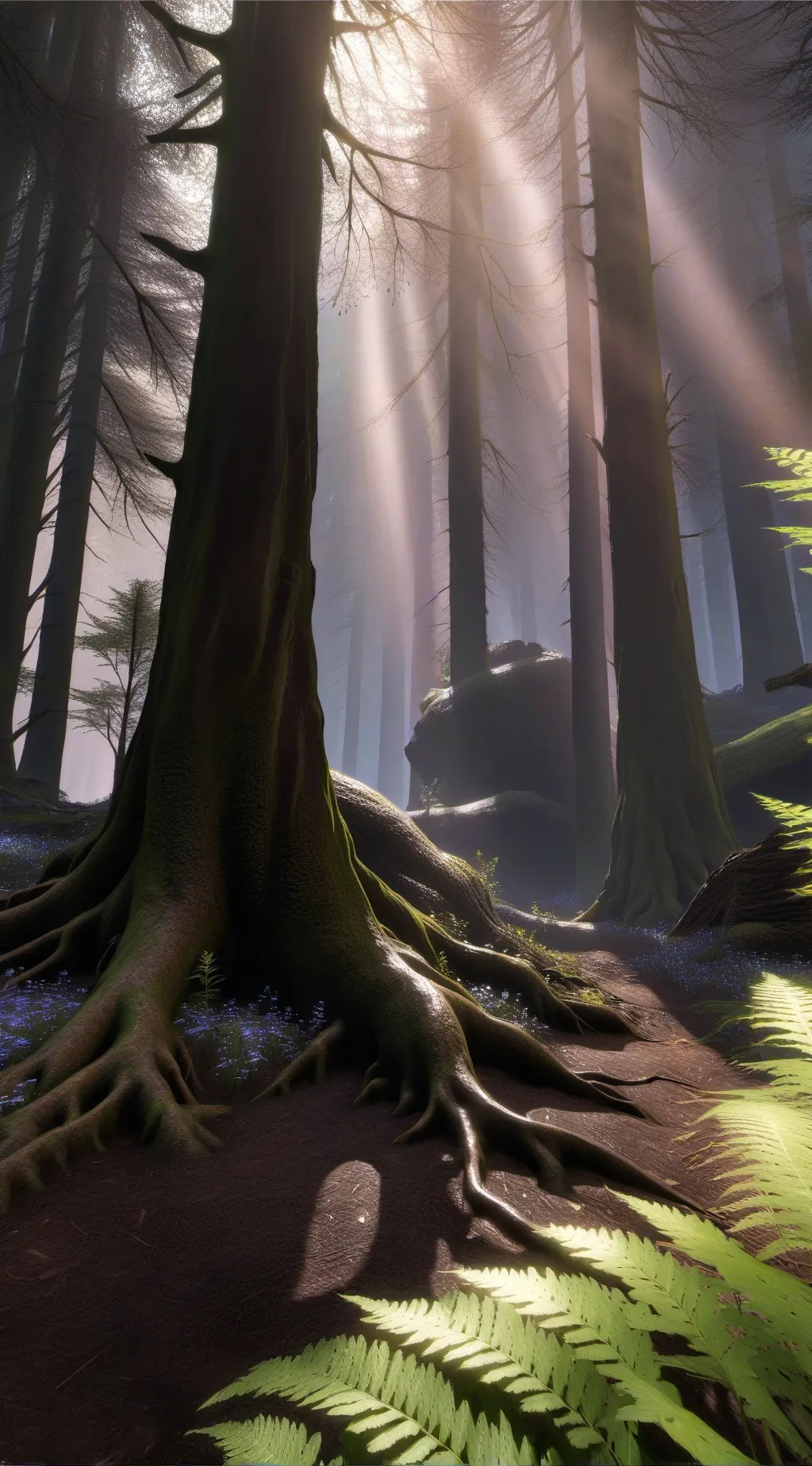 ai character: 99 nights forest background