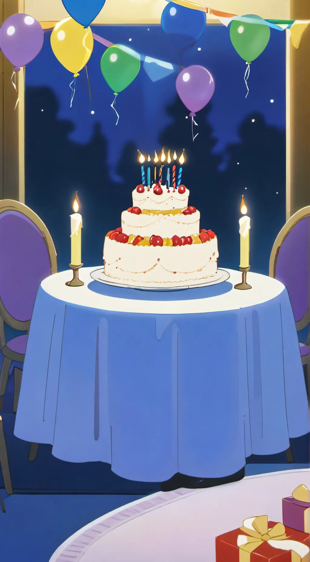 ai character: festa com amigos background