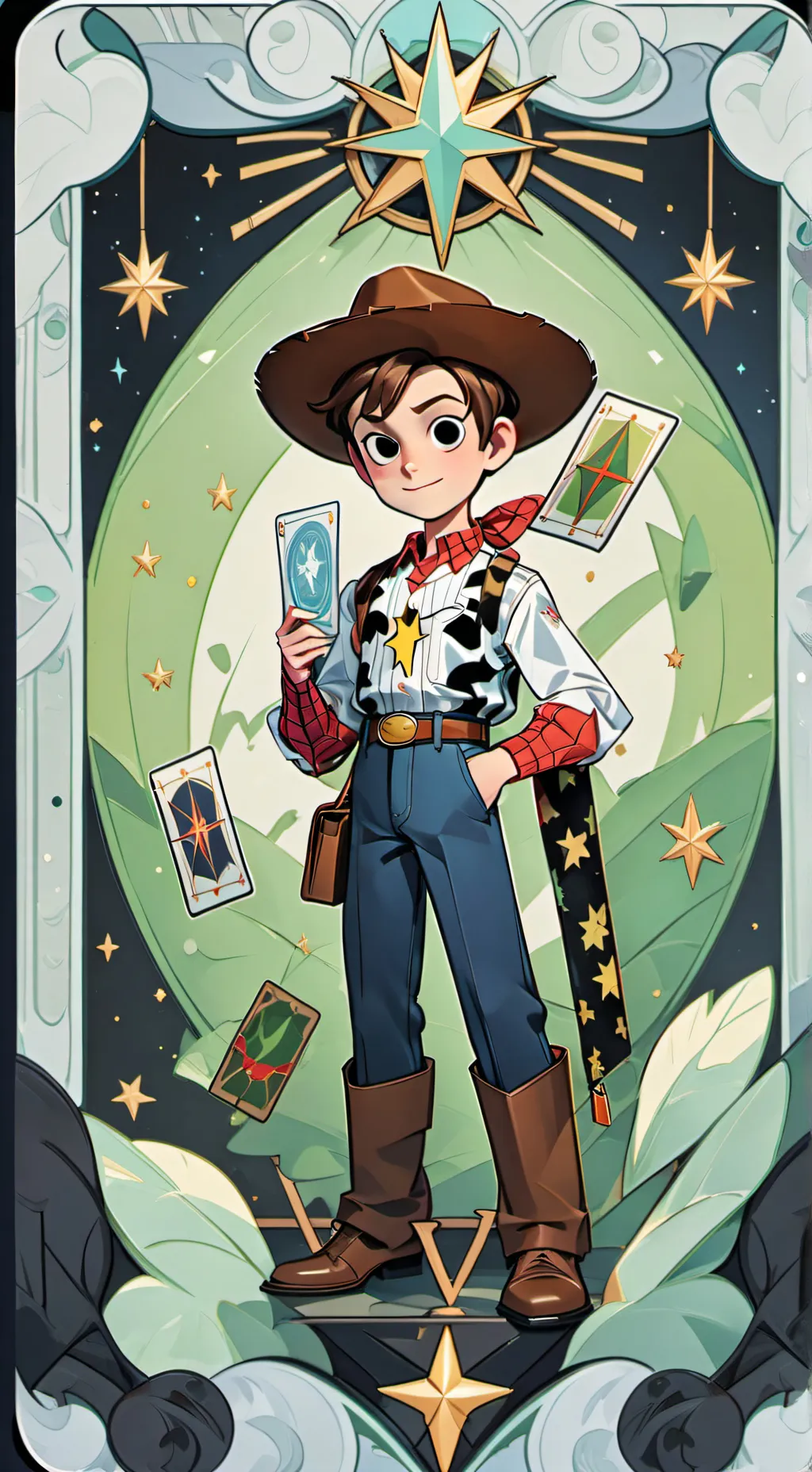 ai character: Woody y Spiderman  background