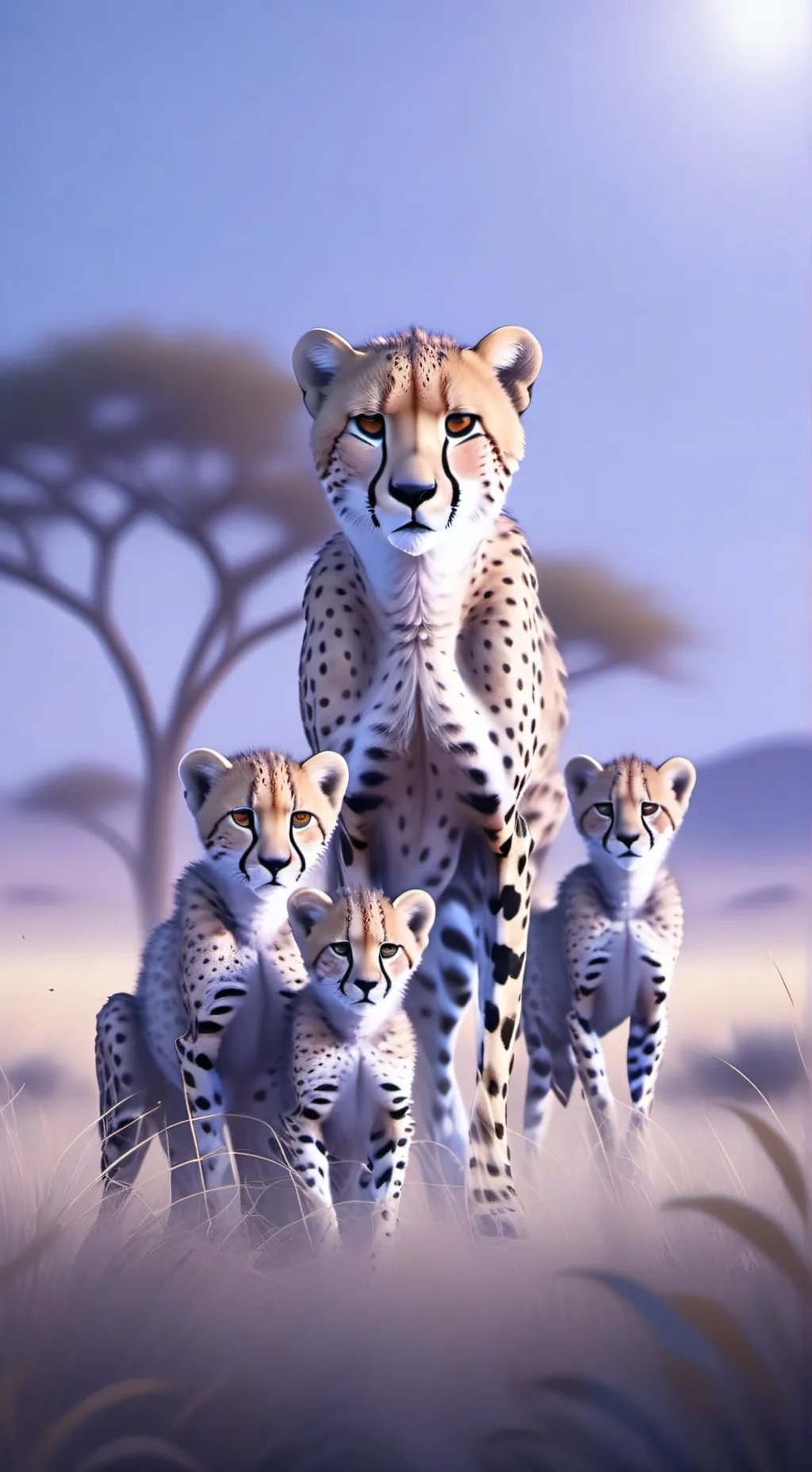 ai character: cheetah family  background