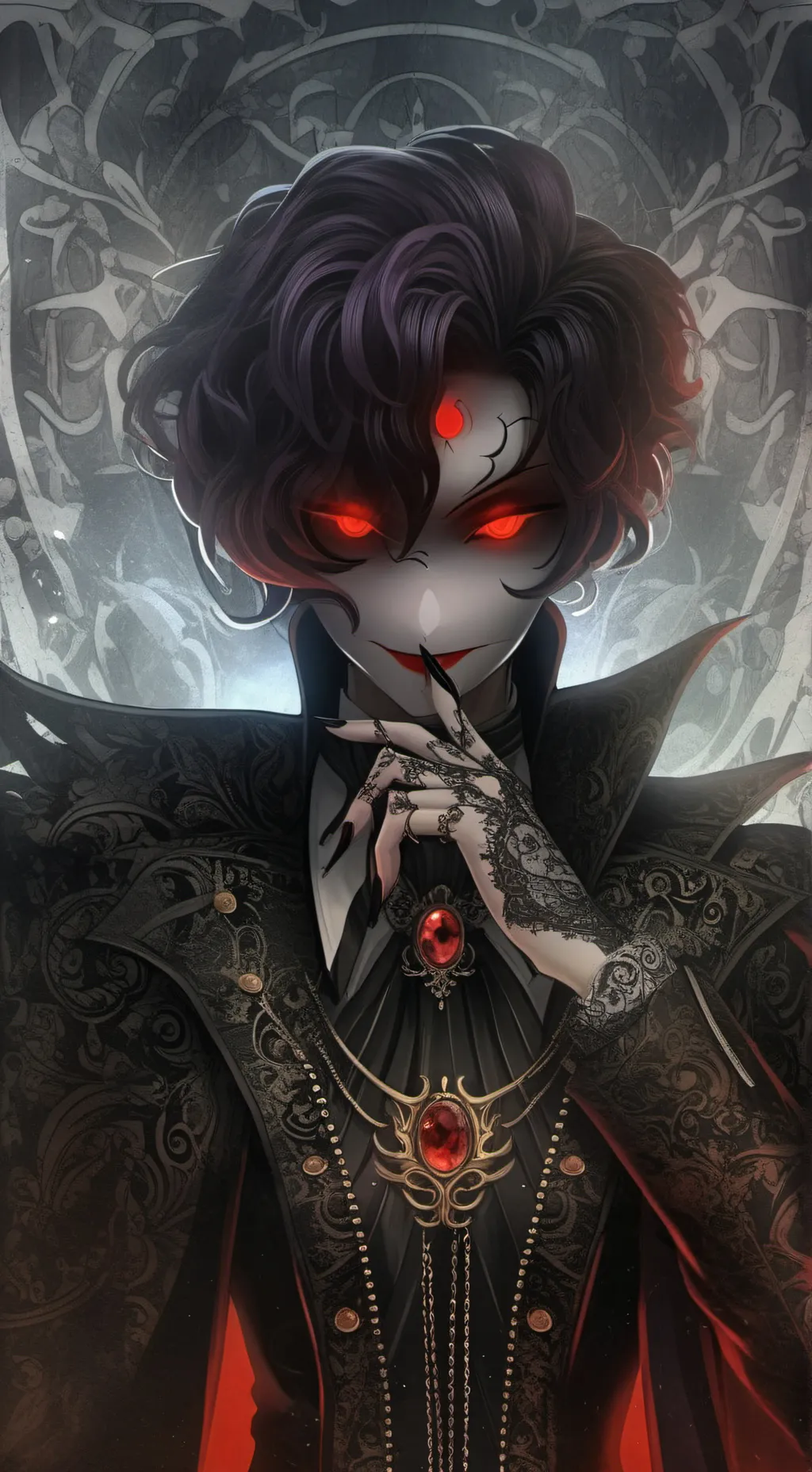 ai character: dark X background