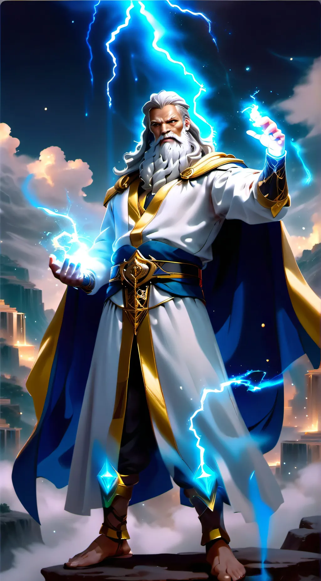 ai character: Zeus  background