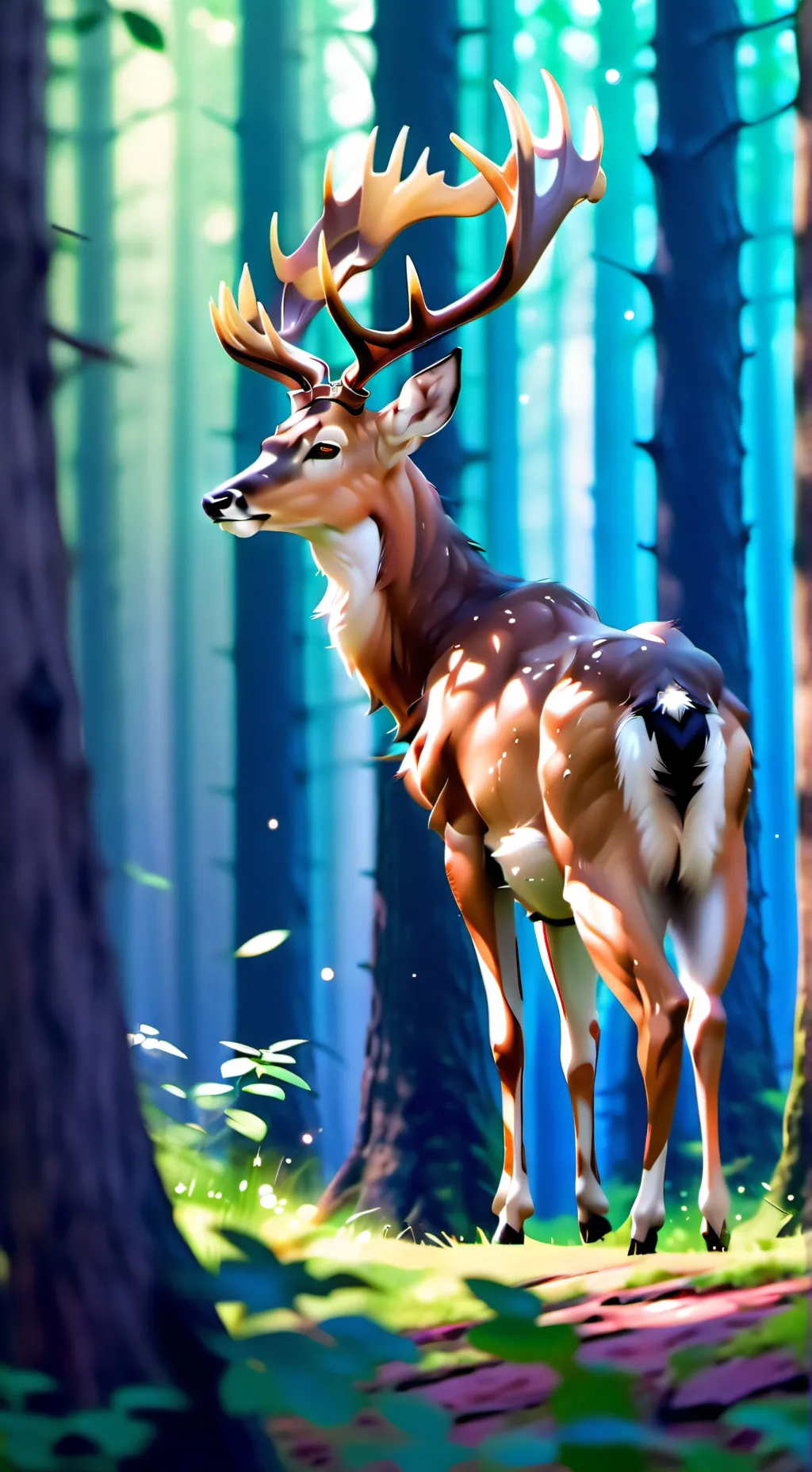 ai character: hungry deer  background