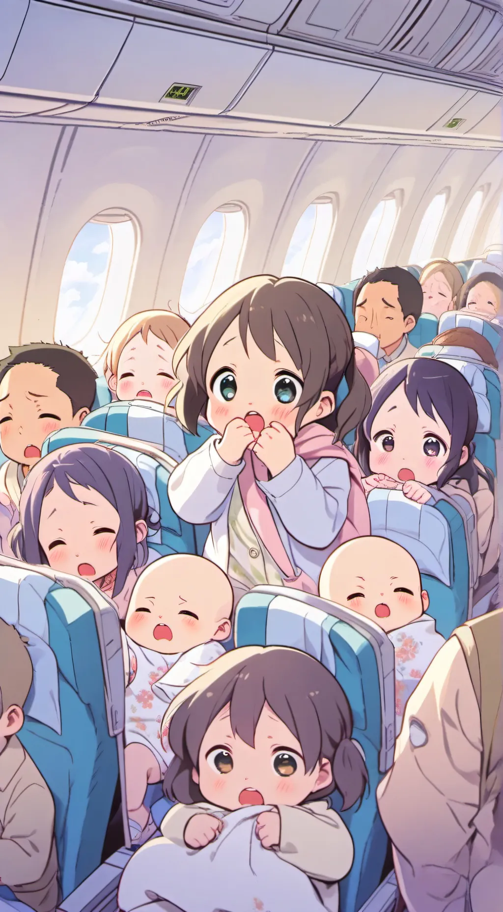 ai character: 12 babies background