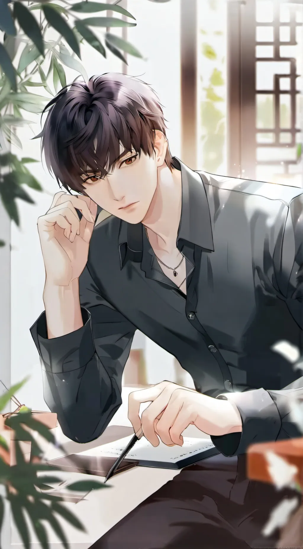 ai character: Lucien  background