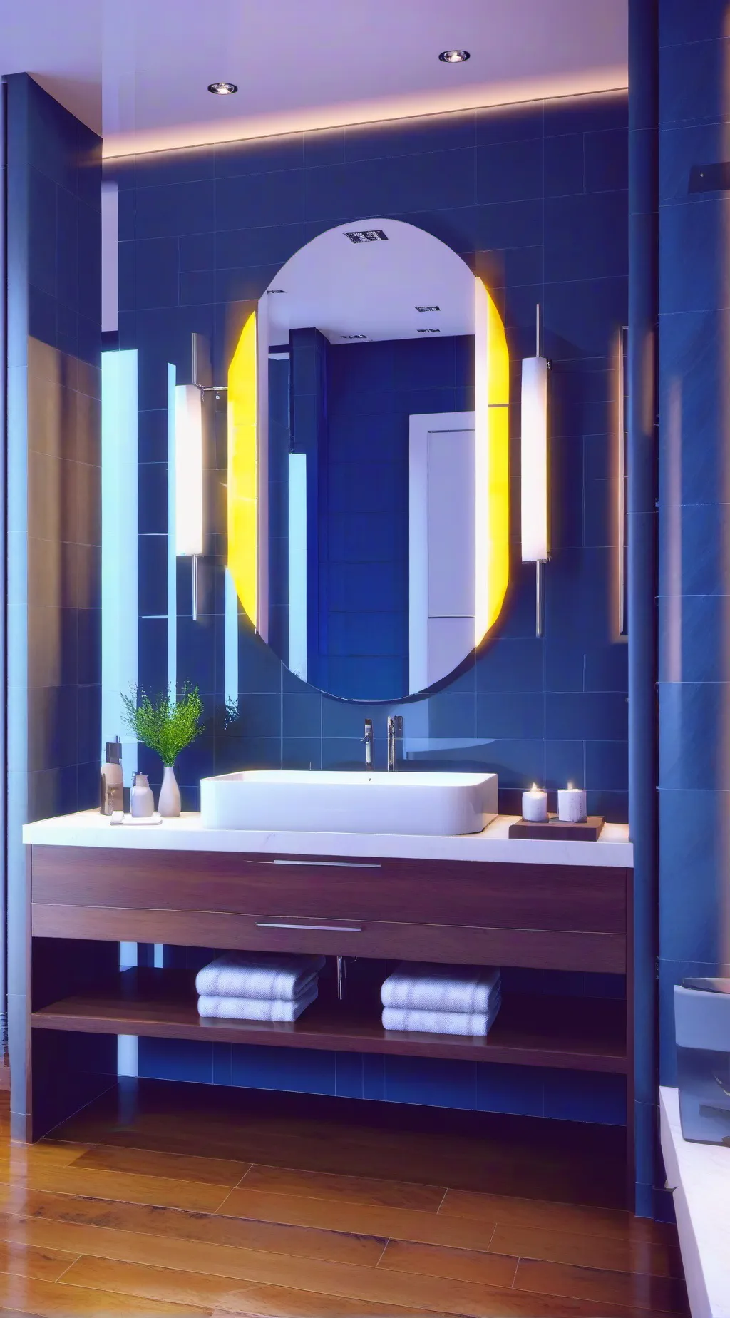 ai character: bathroom moment background