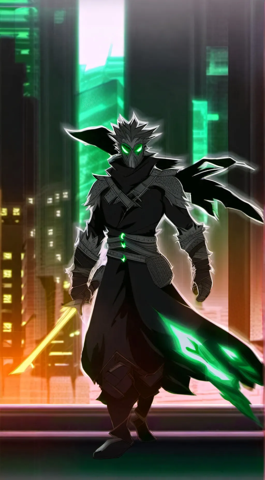 ai character: green evil goku background