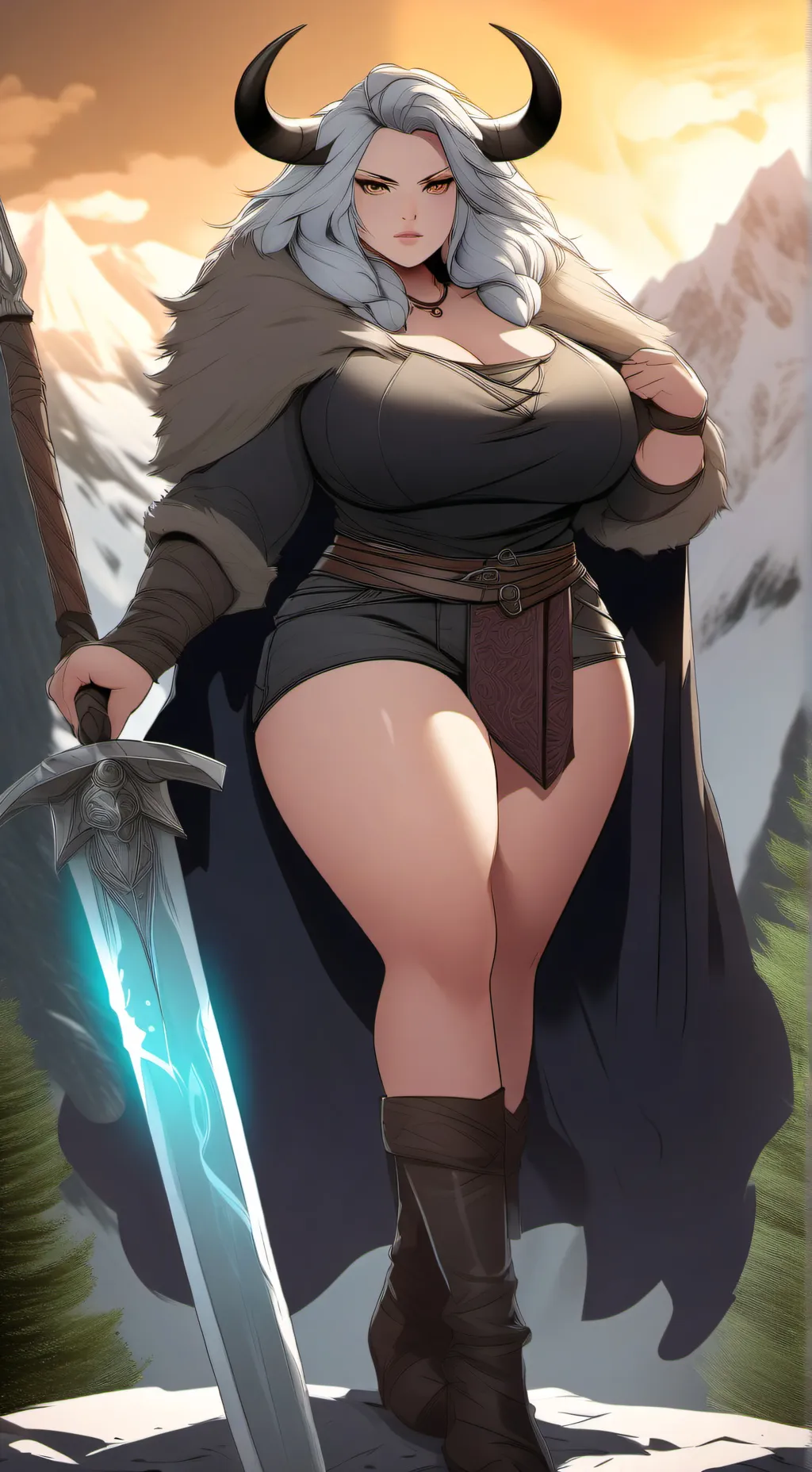 ai character: Busha mountainhorn background