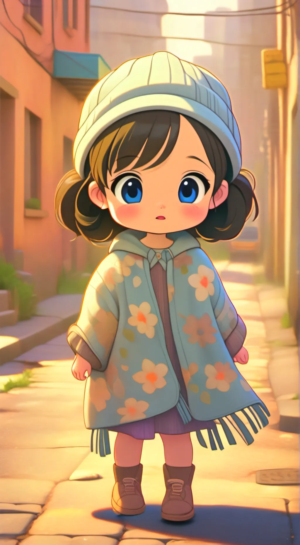 ai character: homeless girl background
