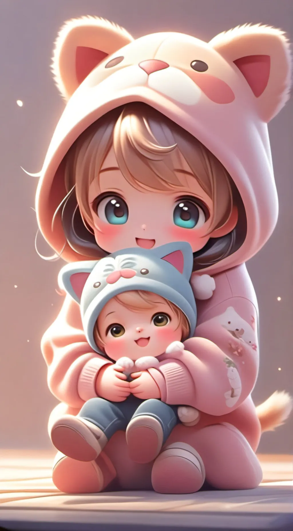 ai character: homeless baby ❤️ background