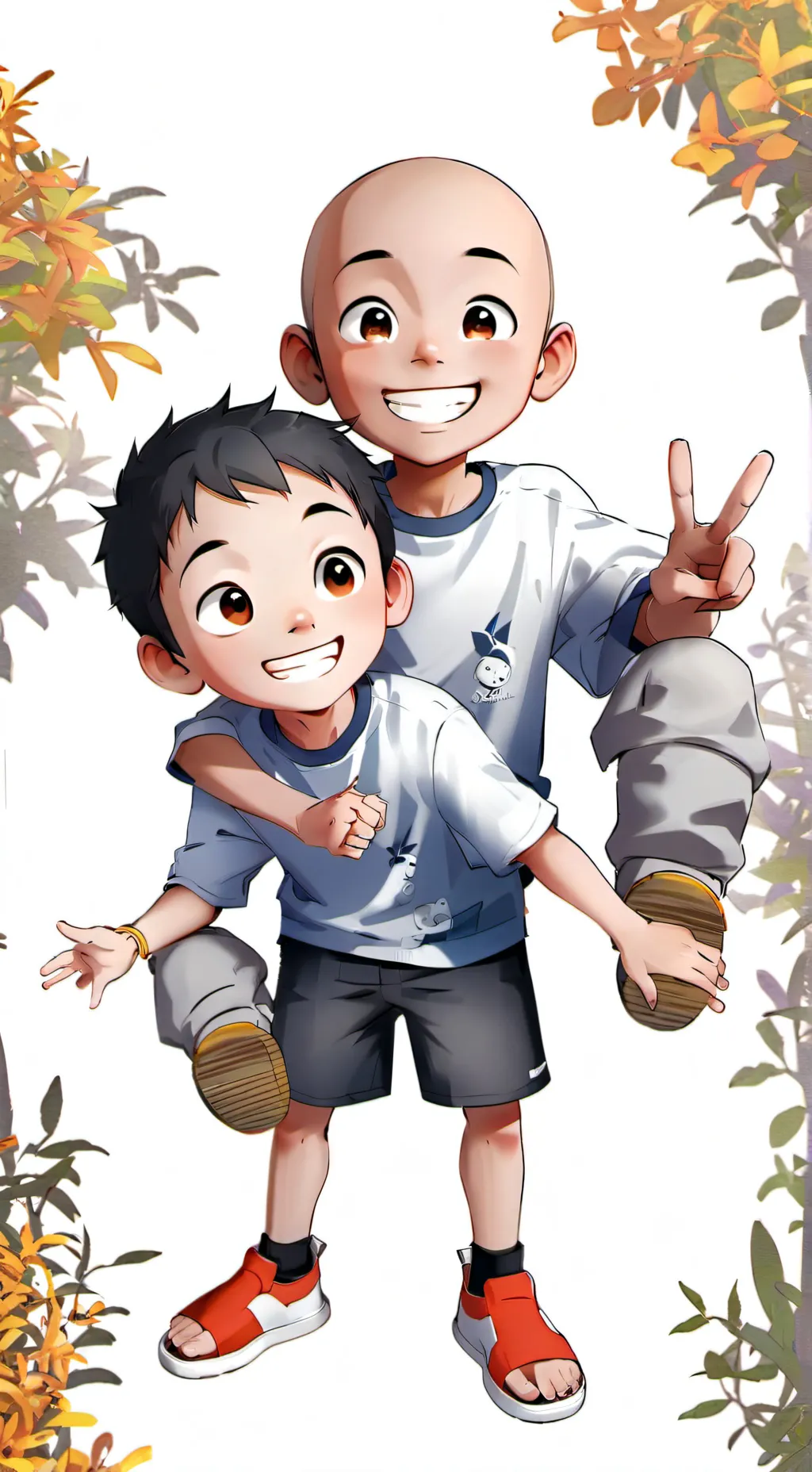 ai character: bald and toyol background