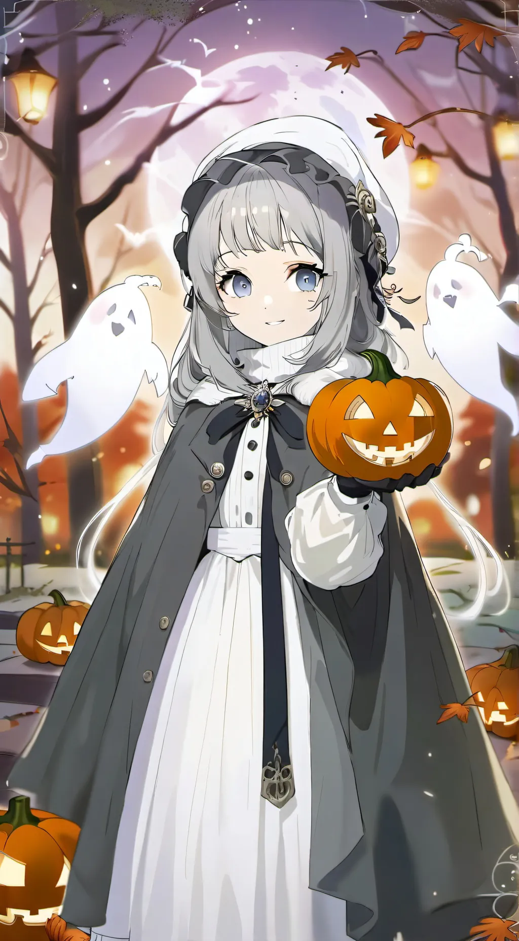 ai character: Halloween girl background