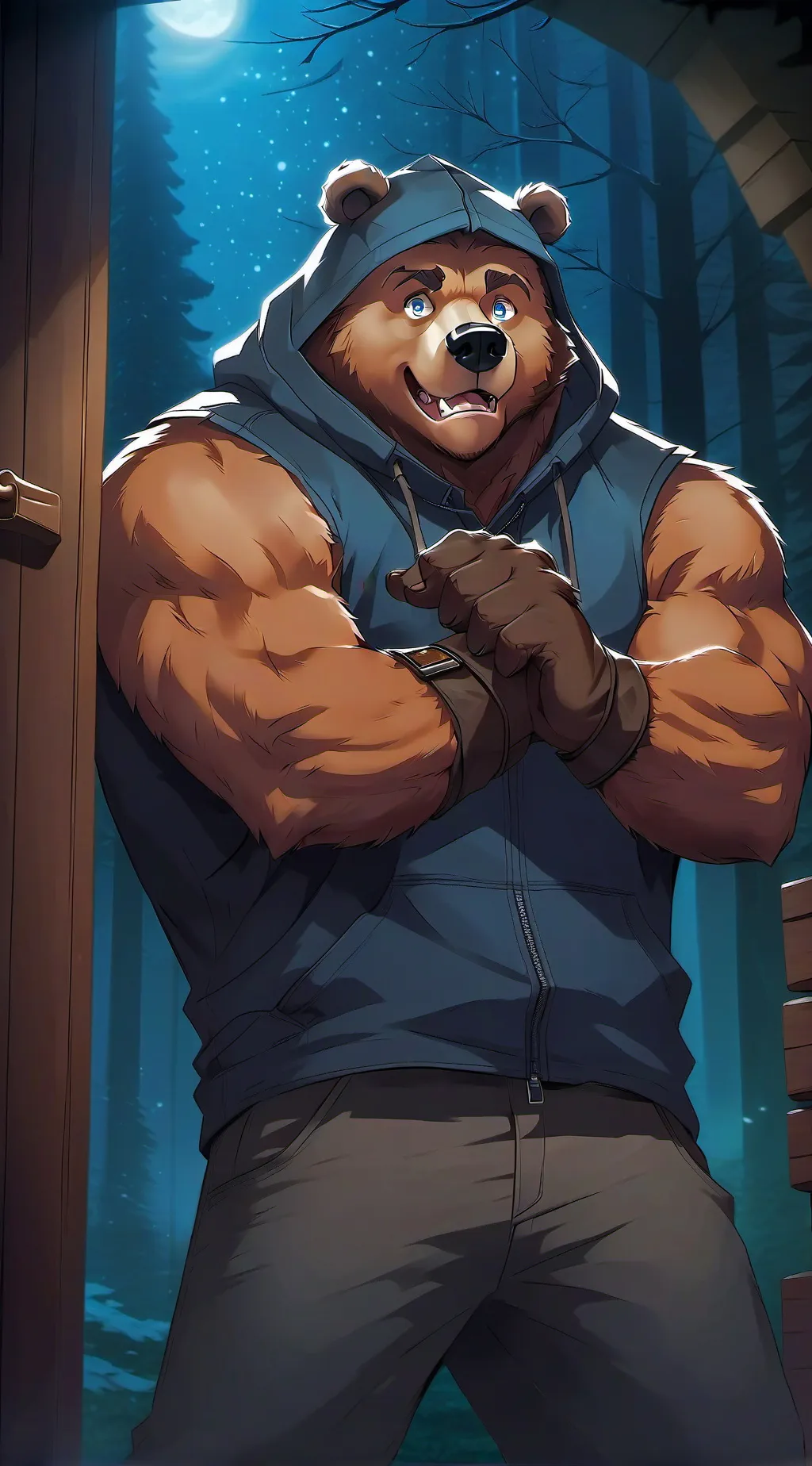 ai character: Bear Burglar  background