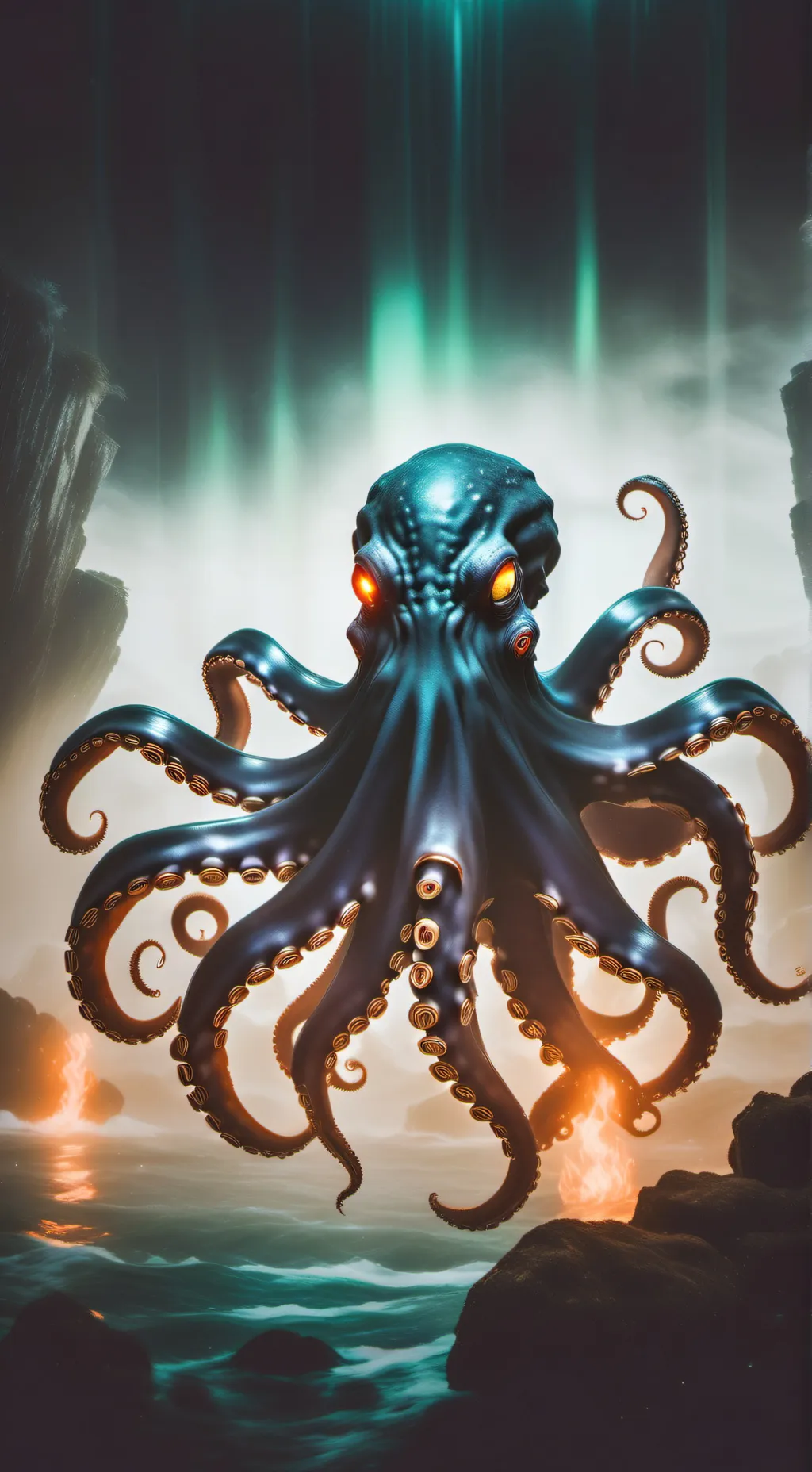 ai character: Black octopus background