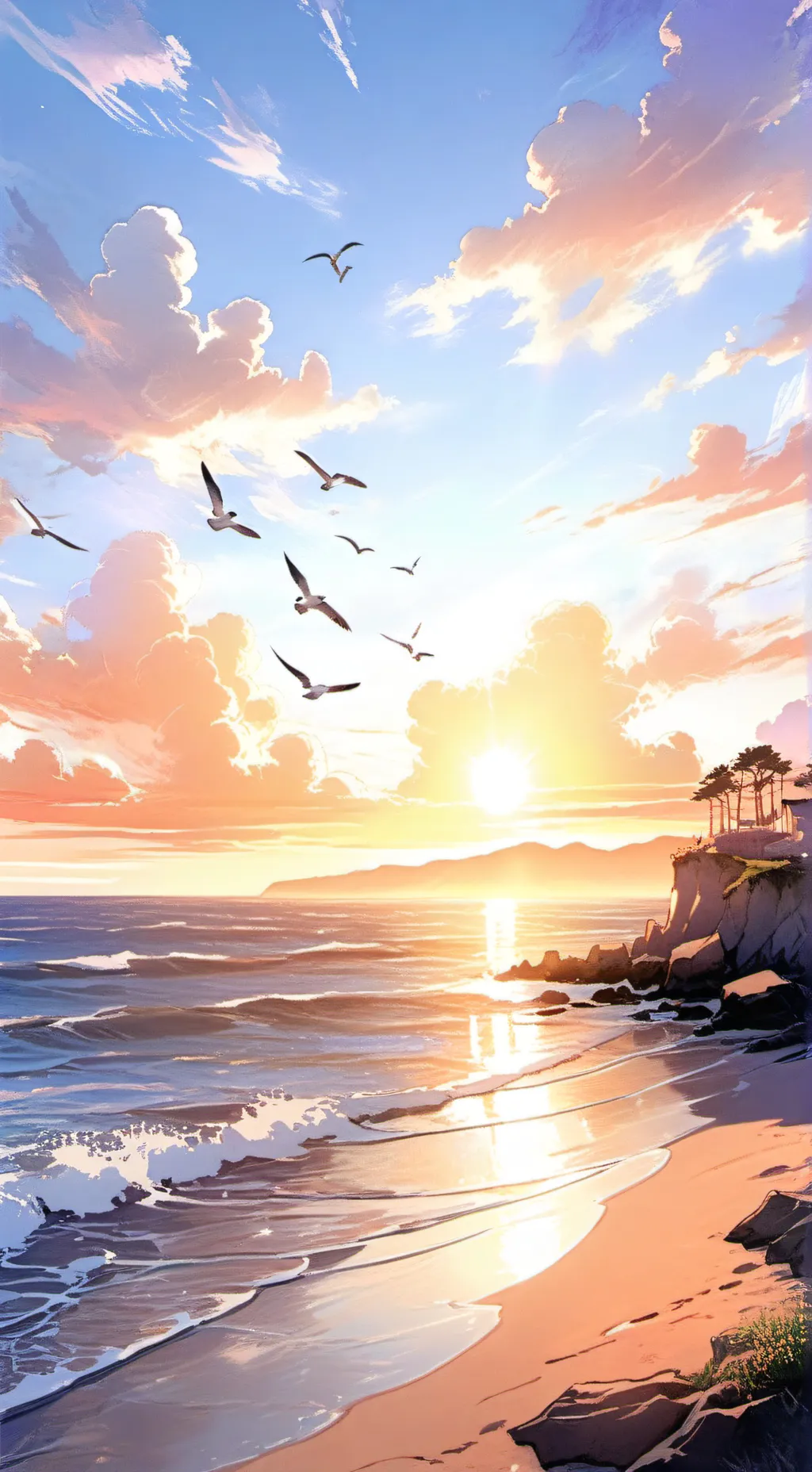 ai character: Pick me beach background