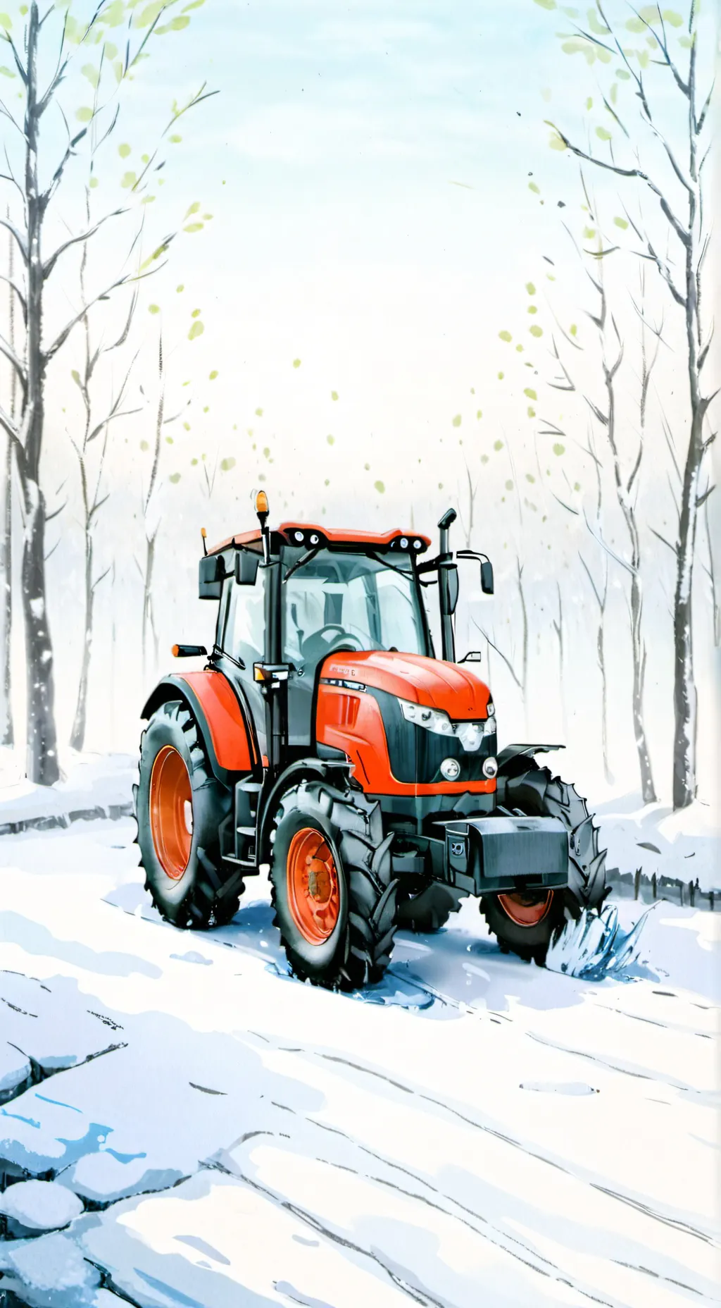ai character: Kubota M8 tractor  background