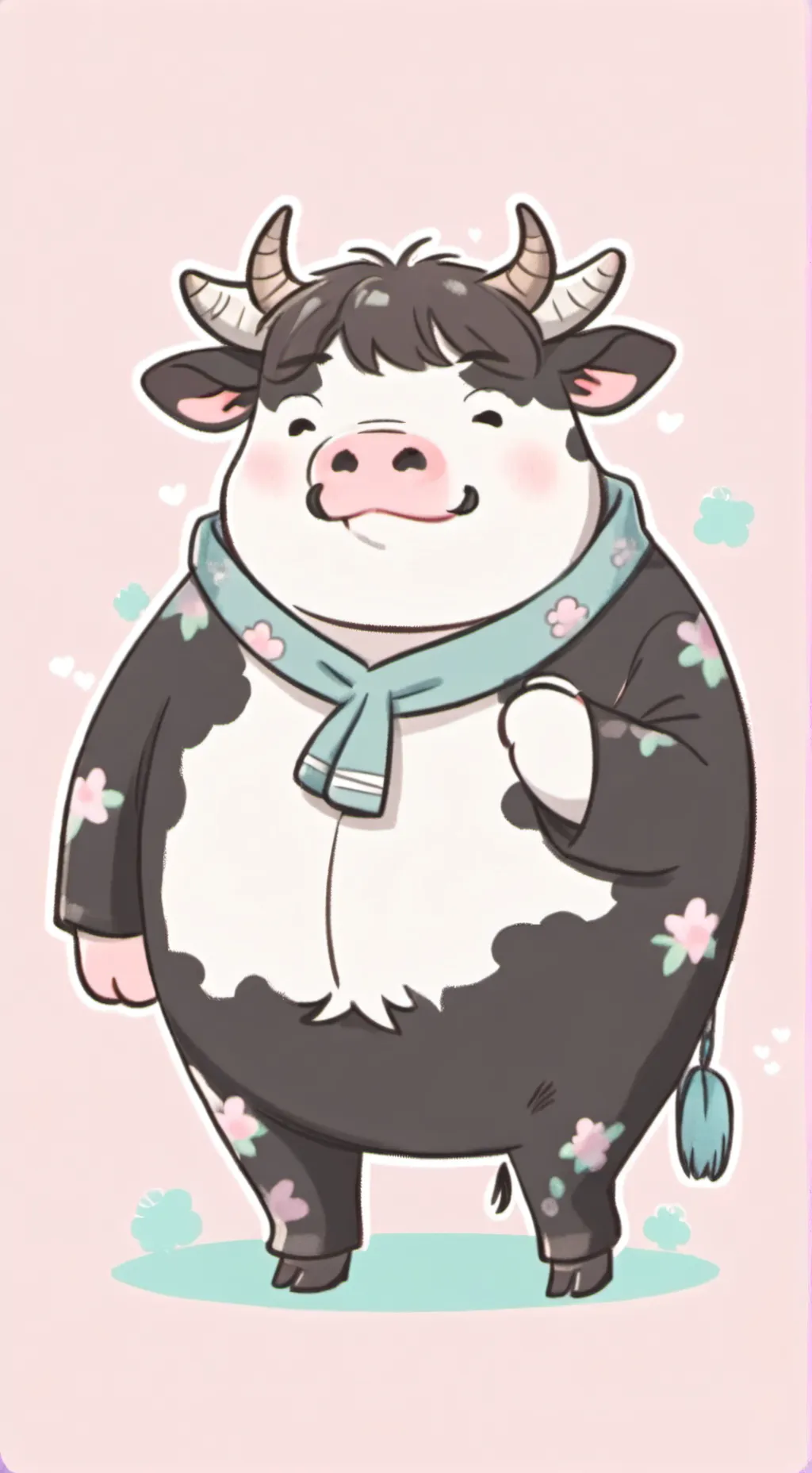 ai character: A really fat cow background
