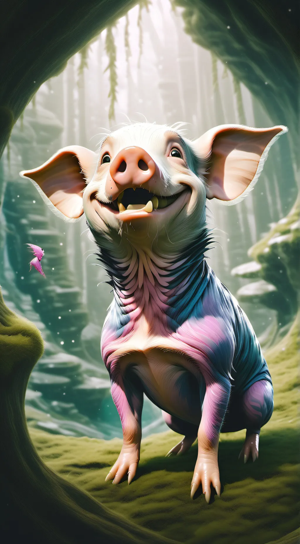 ai character: cave background