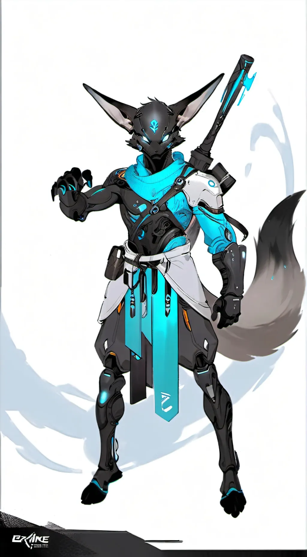 ai character: Protogen survival background