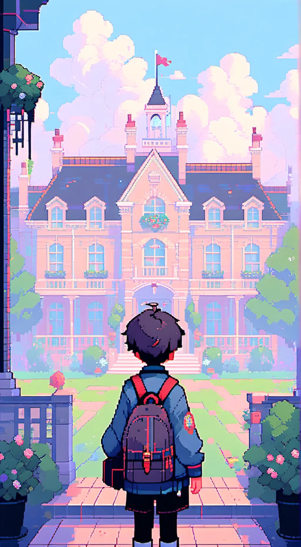 ai character: Ninjago school background