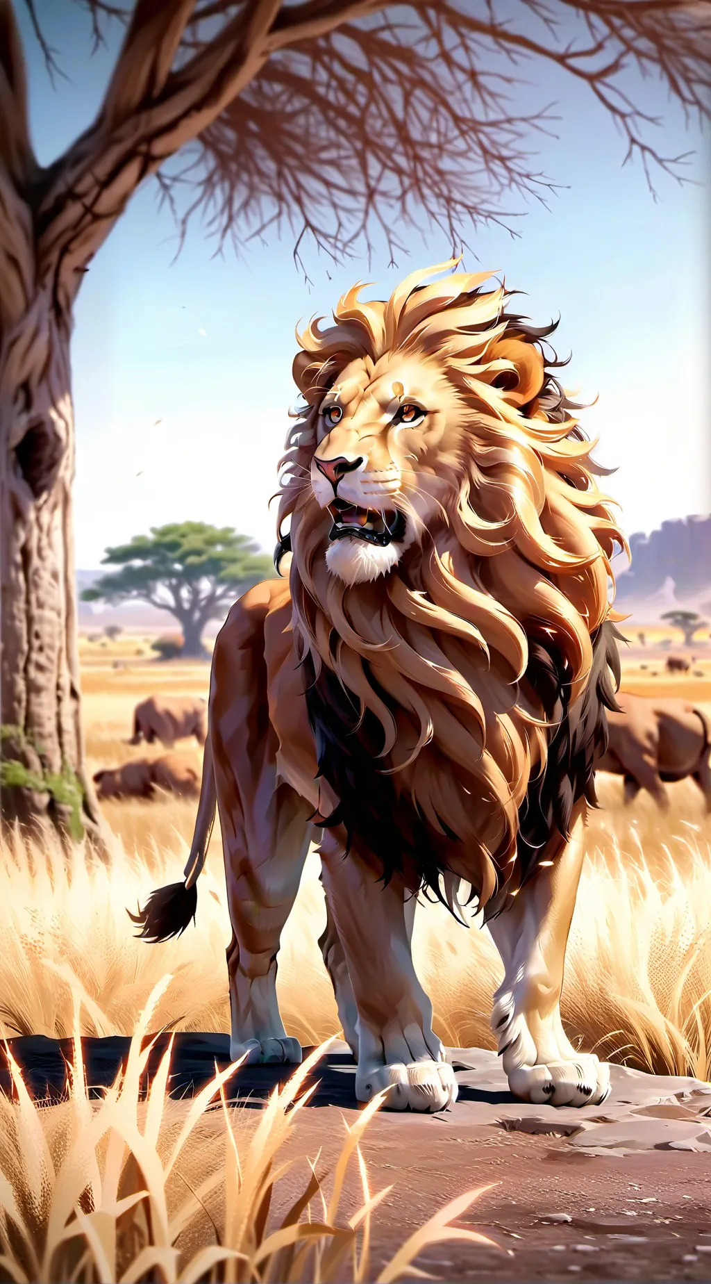 ai character: лев  background