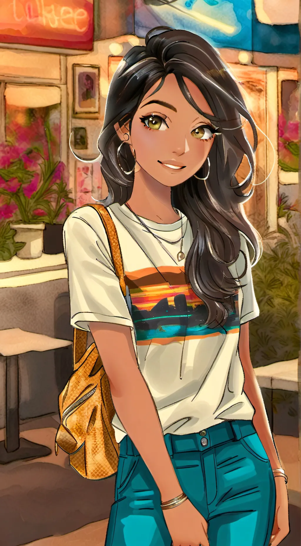 ai character: lily from omz crew background