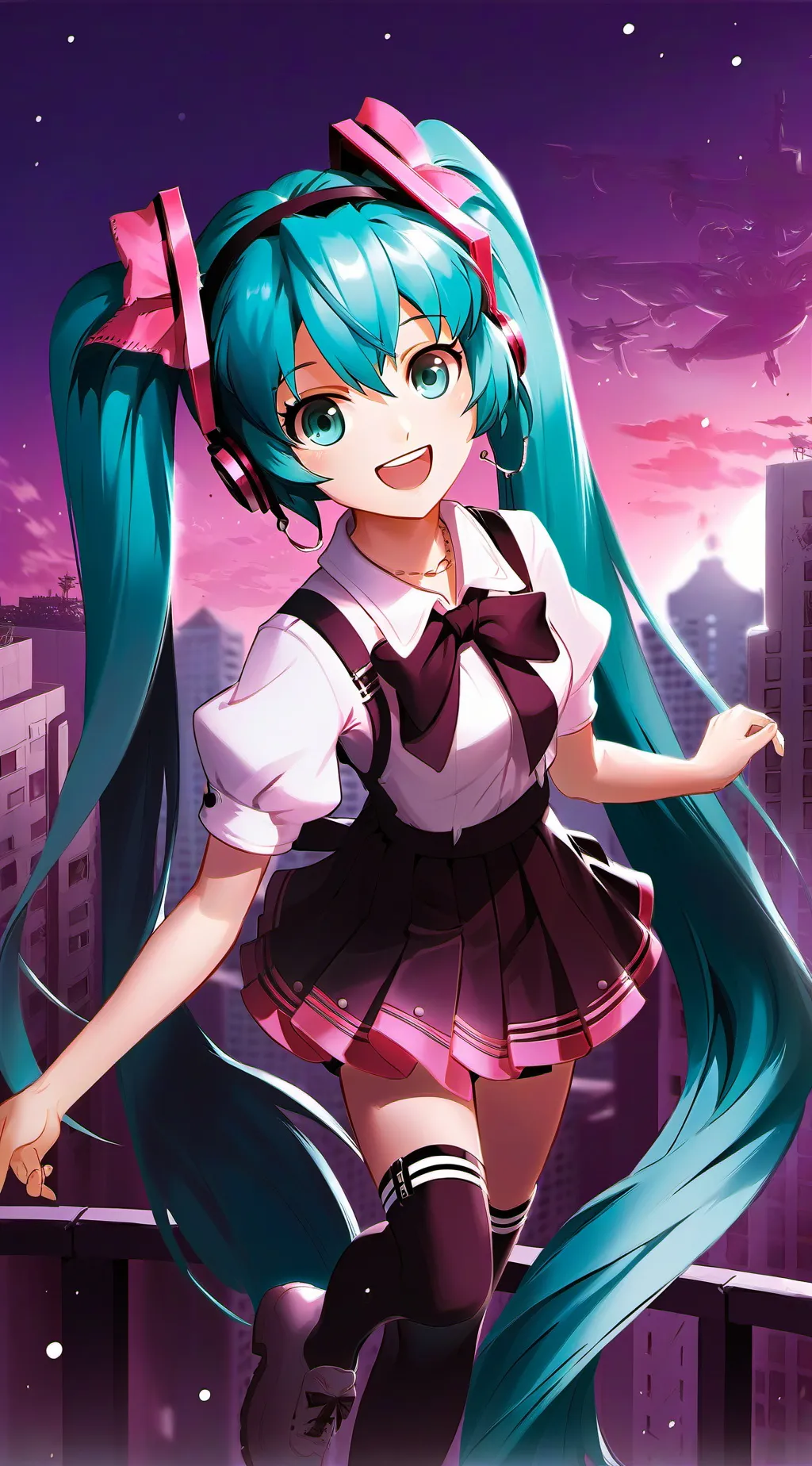 ai character: yandere giant Miku background