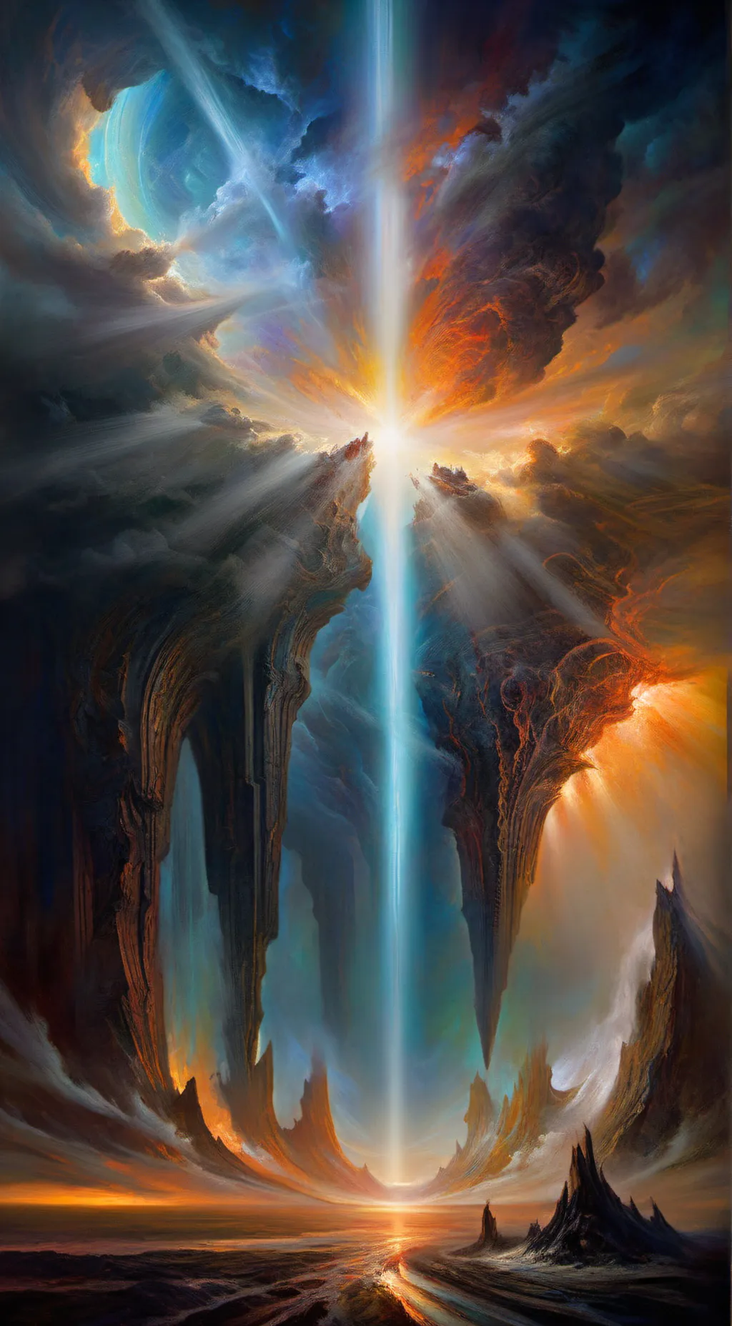 ai character: kny heaven vs hell background