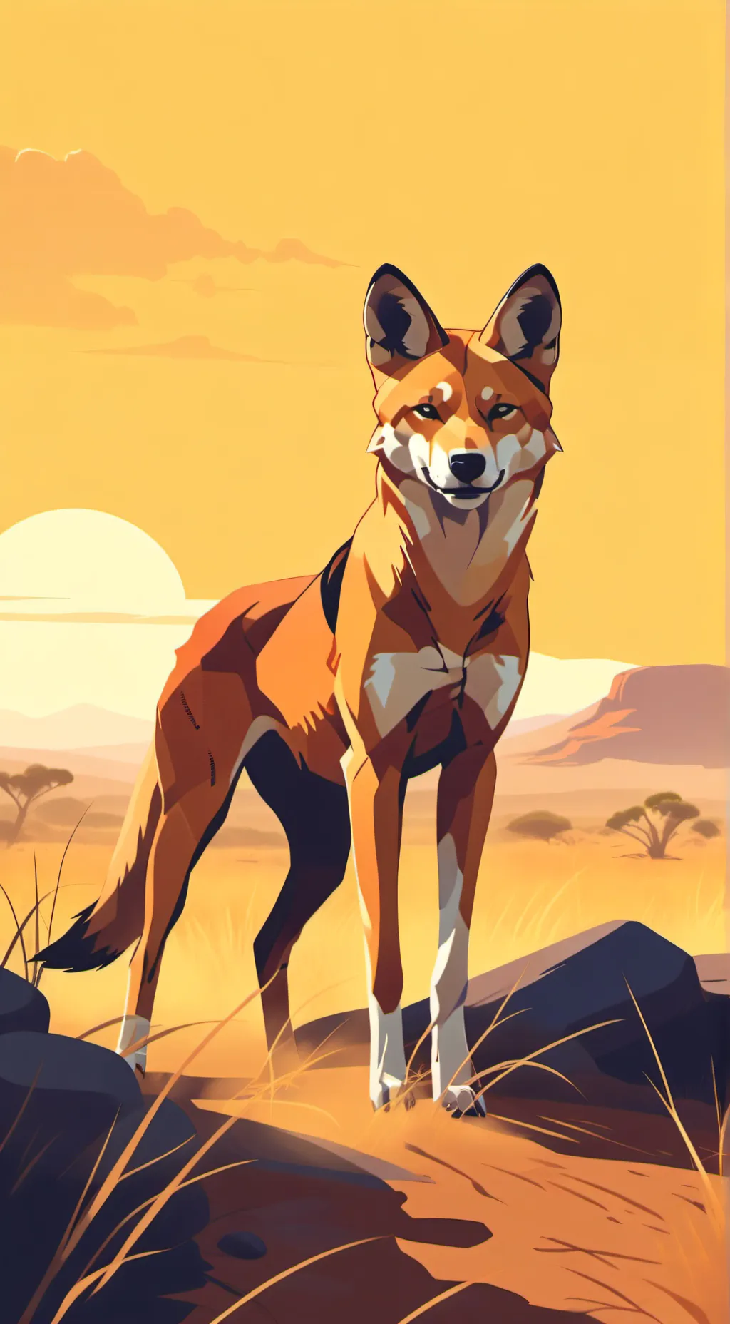 ai character: динго  background