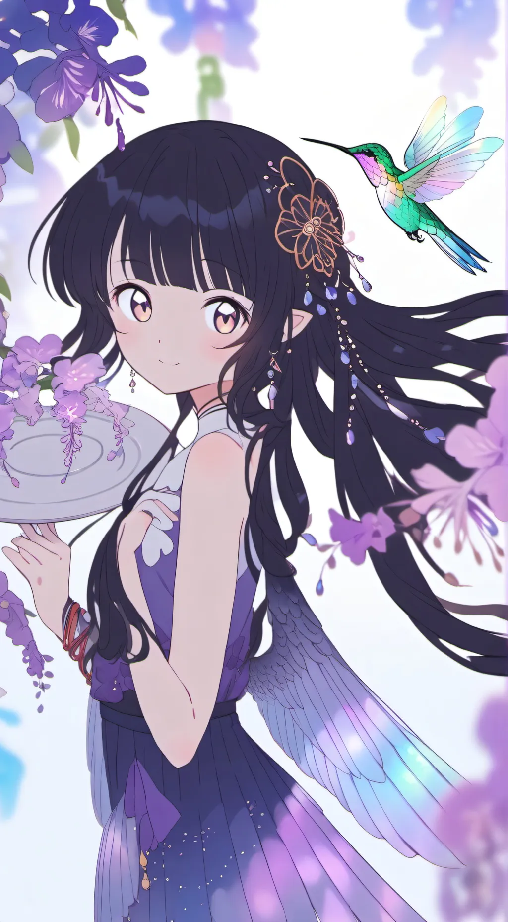 ai character: Iris Humming Spirit background