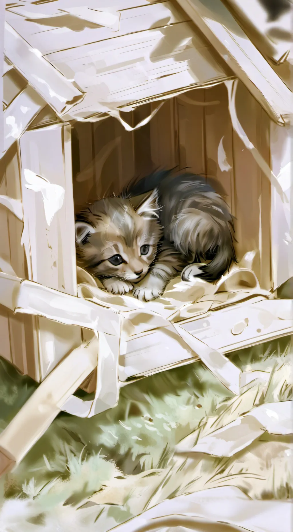 ai character: Dead kitten  background