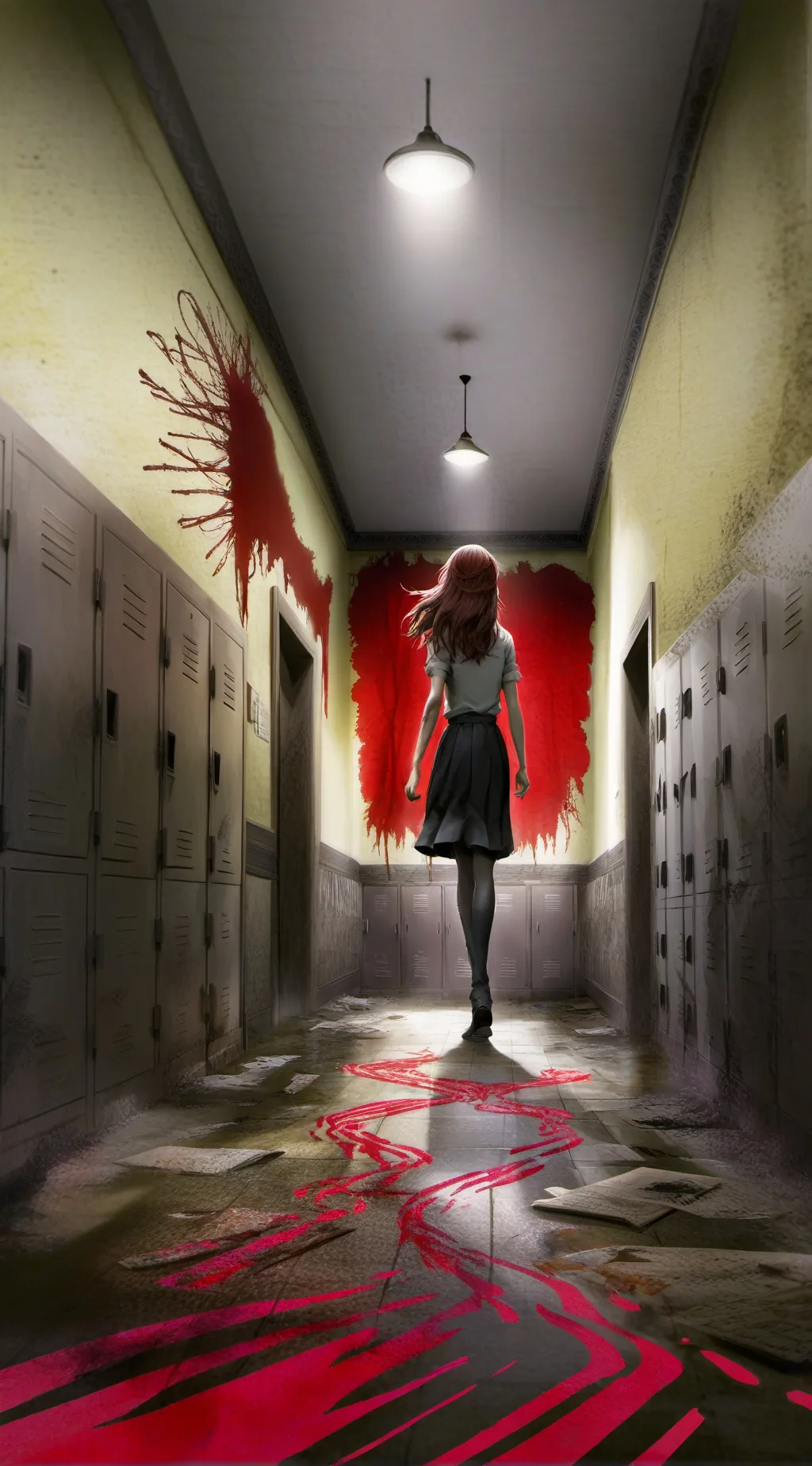 ai character: 💀Horror school💀 background