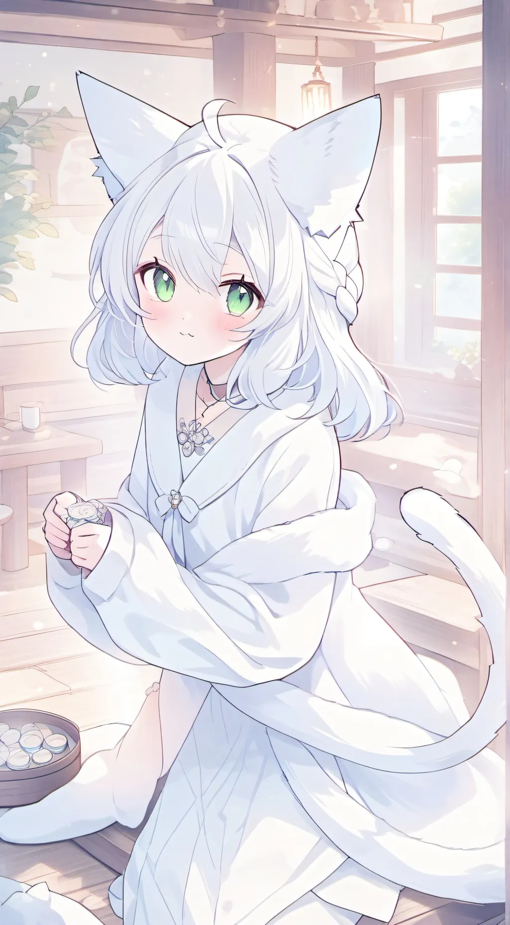 ai character: Ell ES Furry background