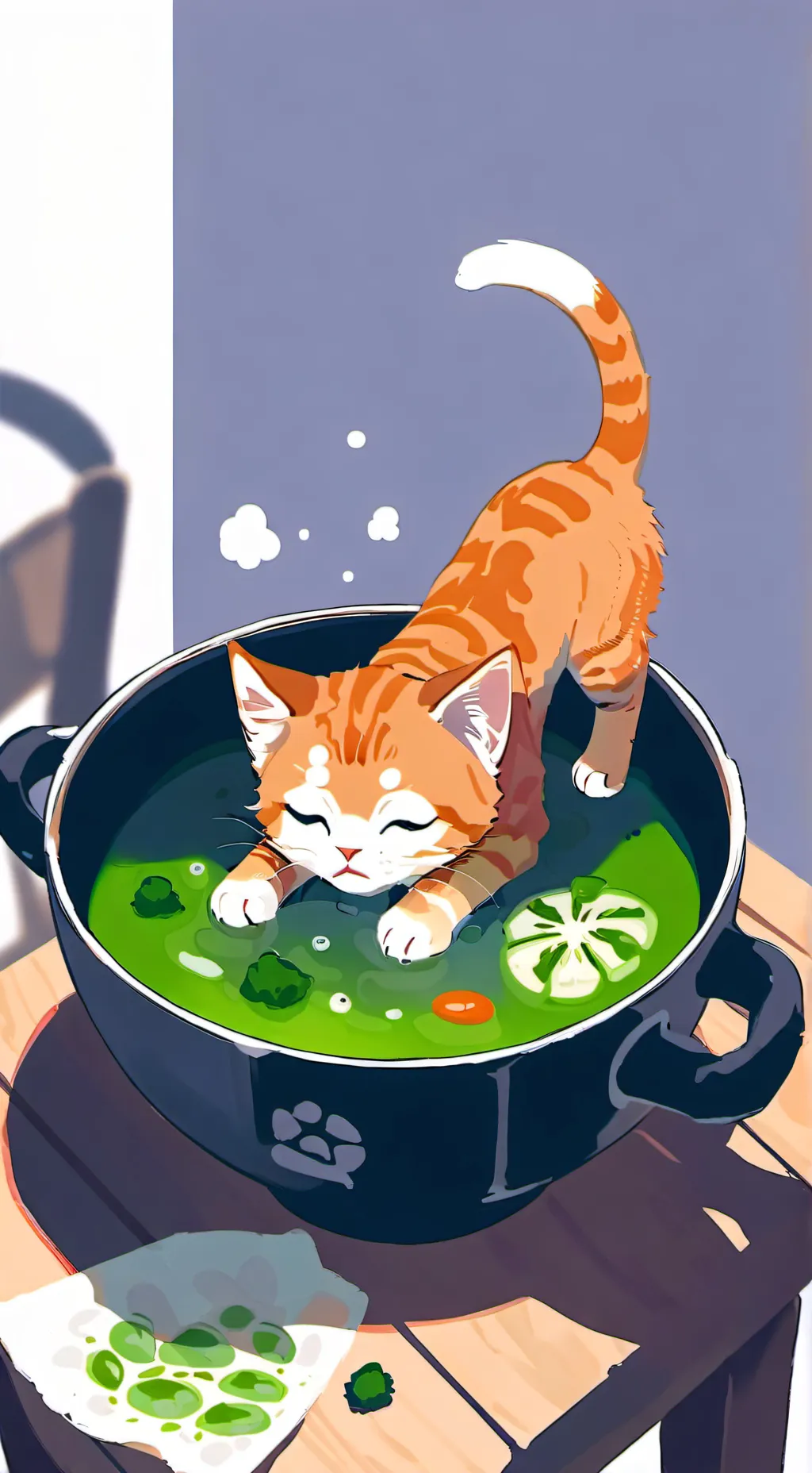 ai character: kitten  background