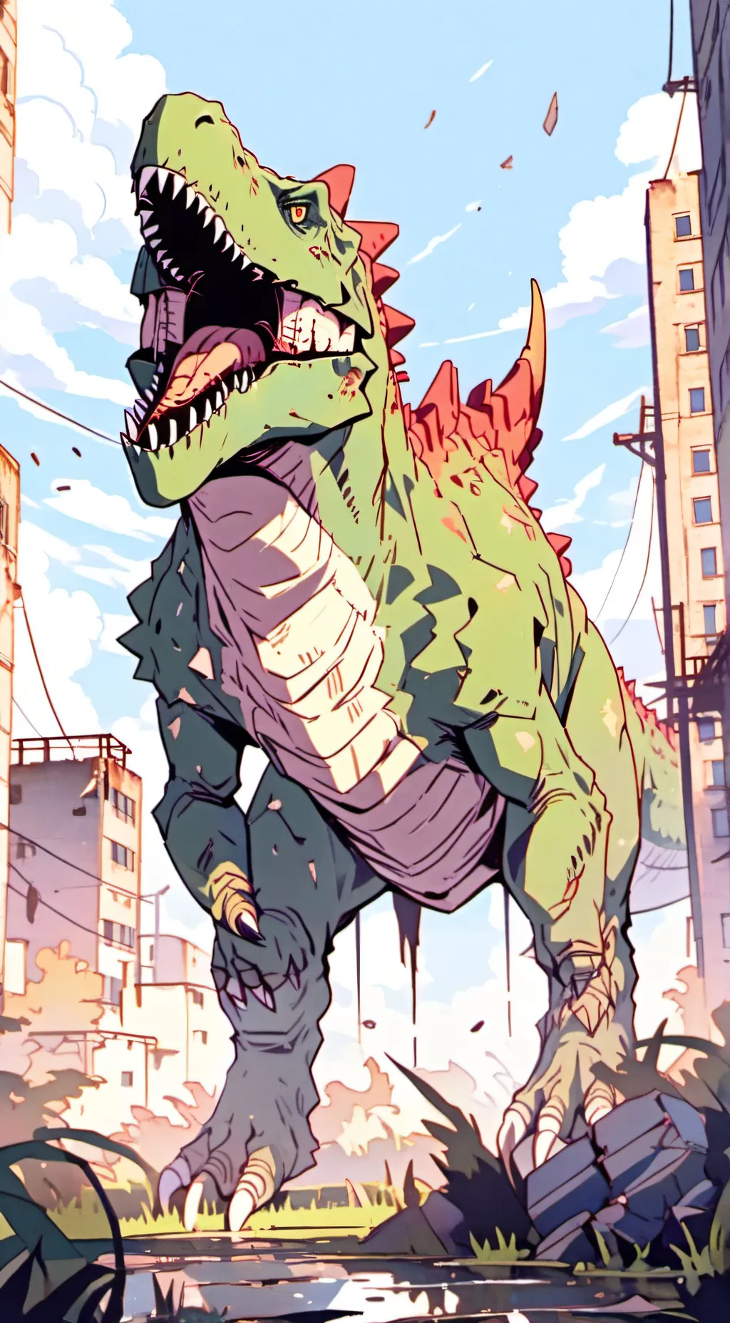 ai character: ZombifiedDinosaurs background