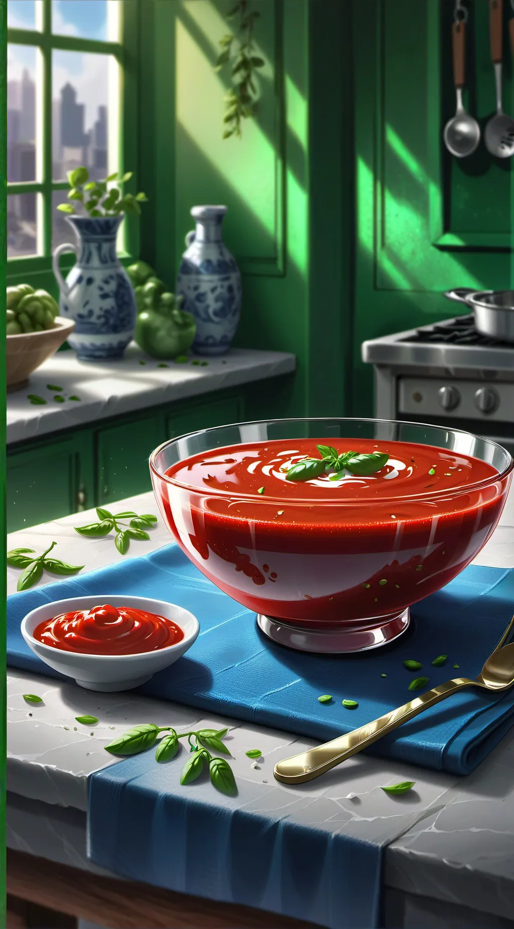 ai character: tomato puree  background