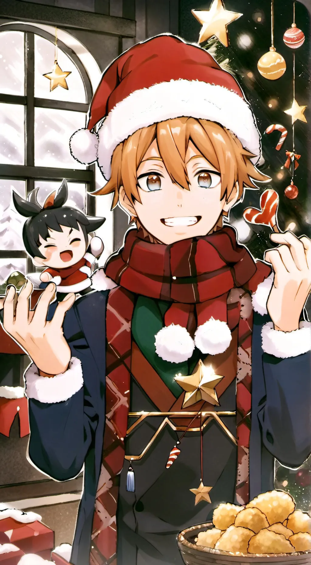 ai character: jjk Christmas! background