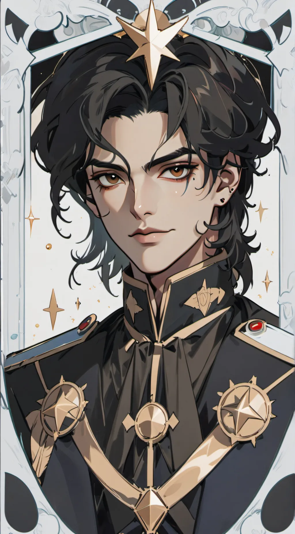 ai character: Tied background