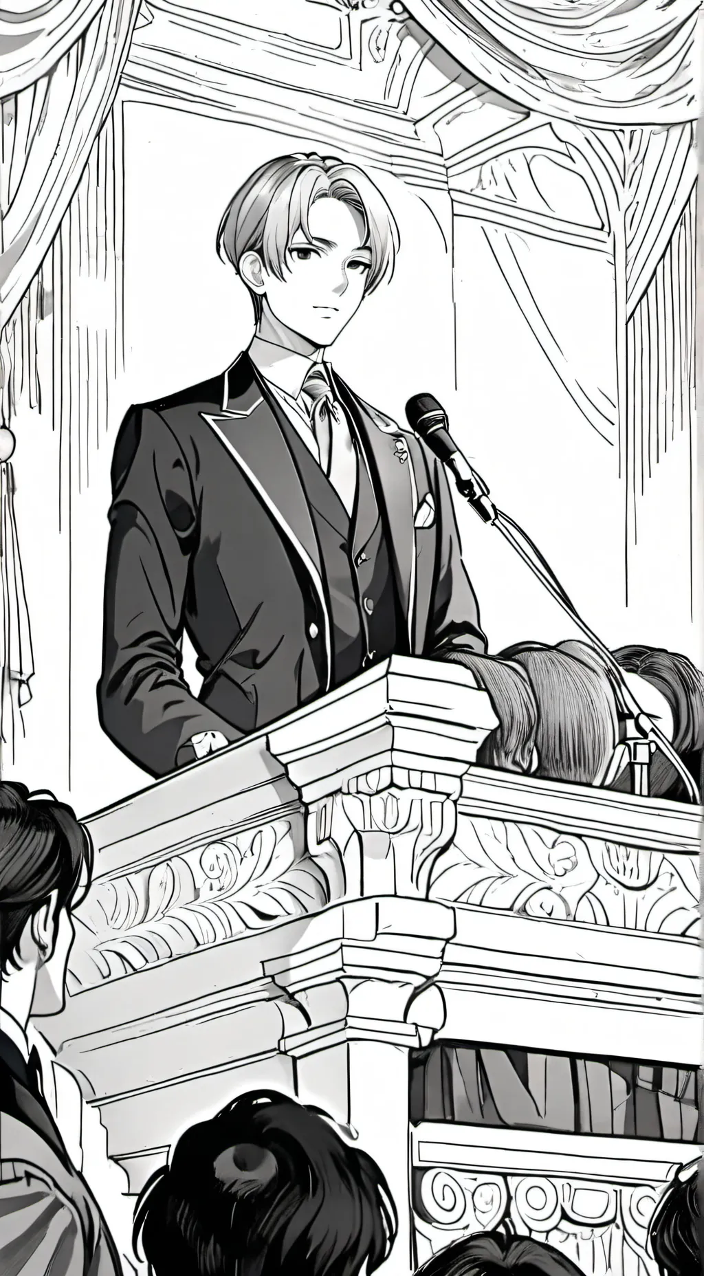 ai character: ANNOUNCEMENT! background