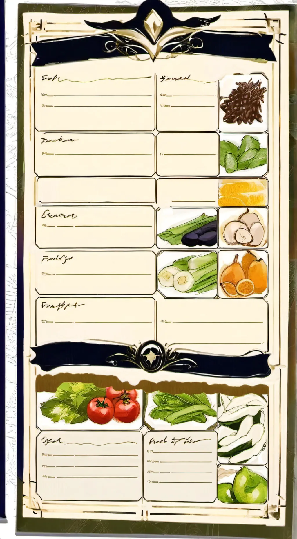 ai character: grocery list pak u background