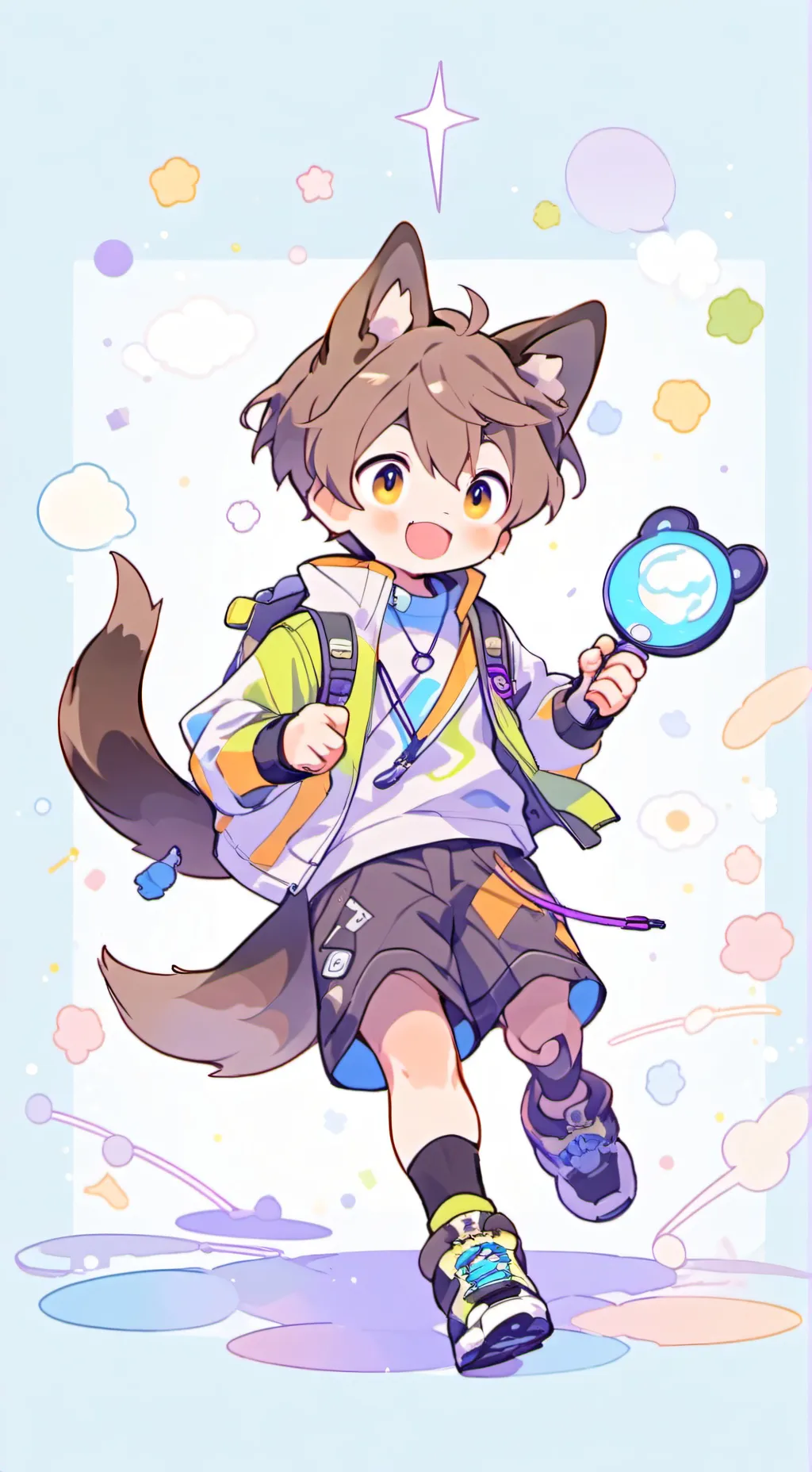 ai character: Brindle Spirit Pup background