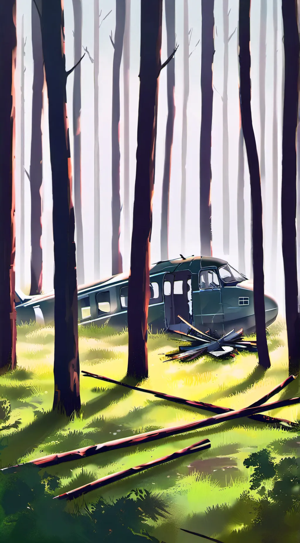 ai character: endless woods background