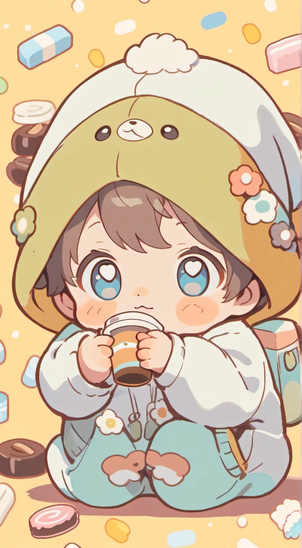 ai character: Coffee babies☕️ background