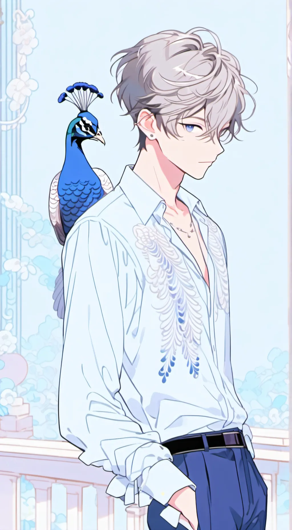 ai character: Peacock Furry Pree background