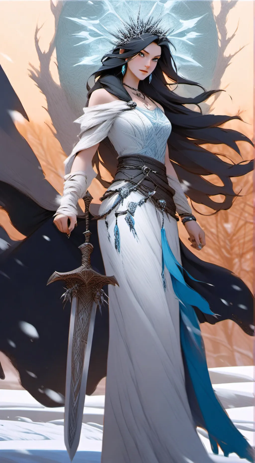 ai character: Khione  background