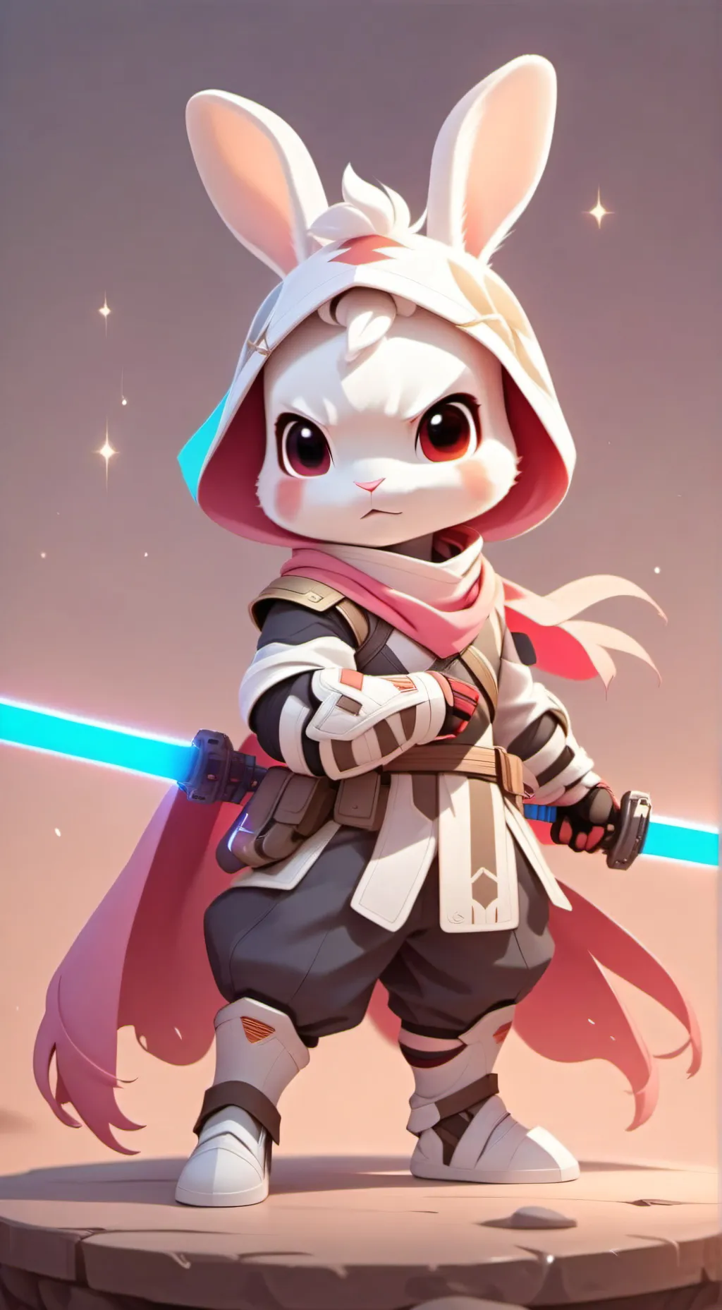 ai character: power Bunny background