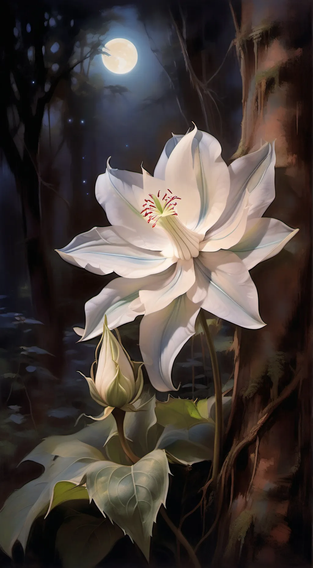 ai character: Moonflower background